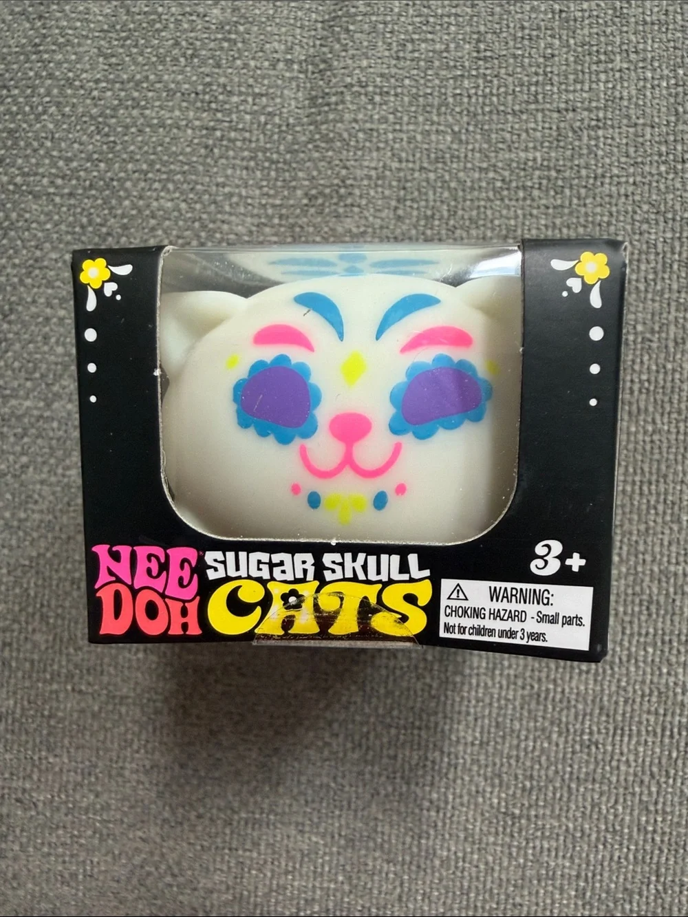 NeeDoh Sugar Skull Cats White Squeeze Toy